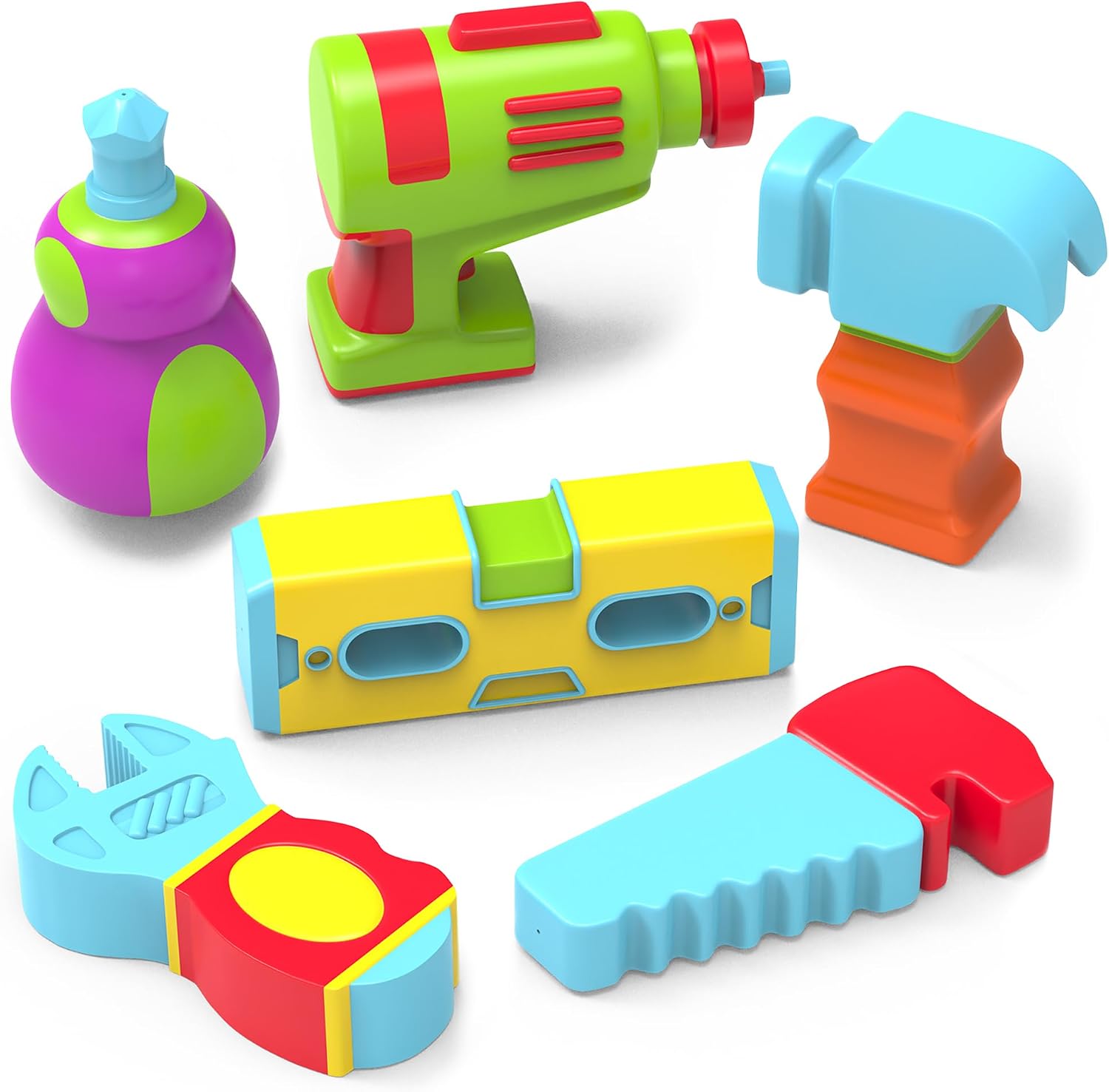CartwheelsClub Mold-Free Bath Truck Toys, 6-Pack