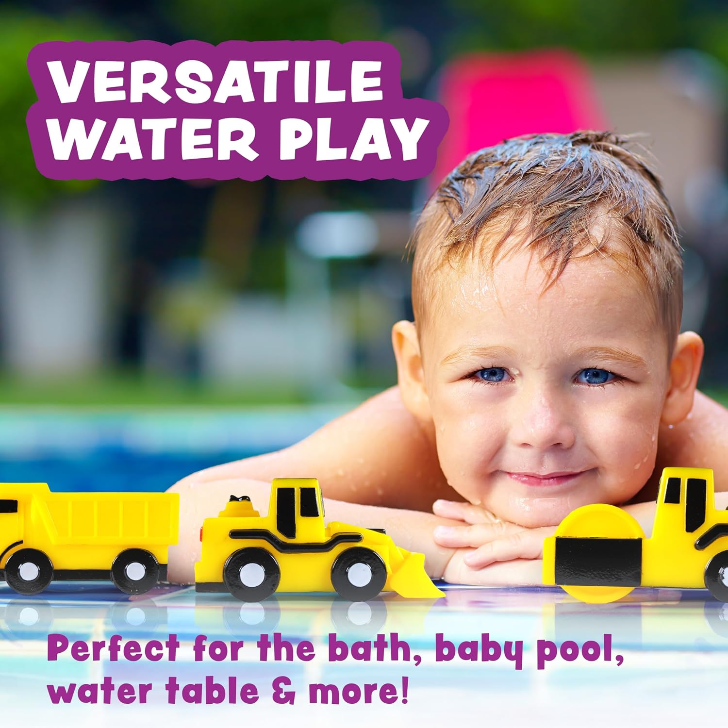 CartwheelsClub Mold-Free Bath Truck Toys, 6-Pack