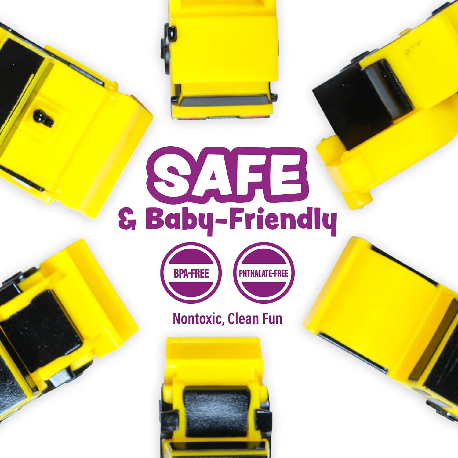 CartwheelsClub Mold-Free Bath Truck Toys, 6-Pack